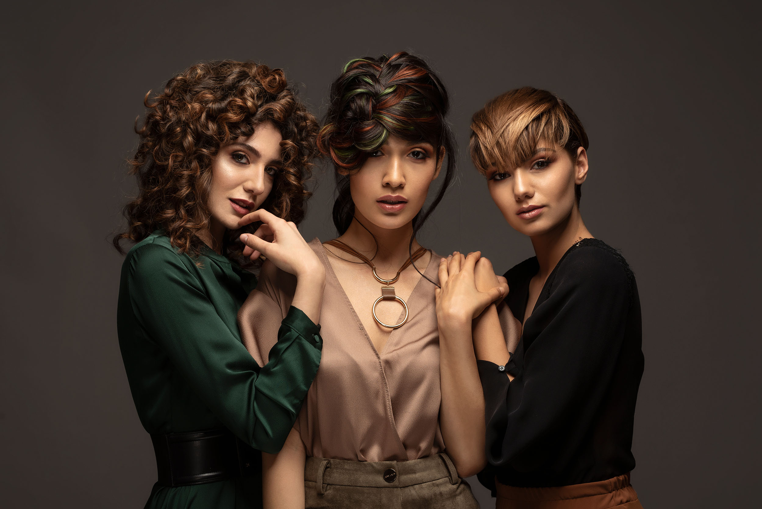 Hair photography - model with creative hairstyling and artistic portrait composition